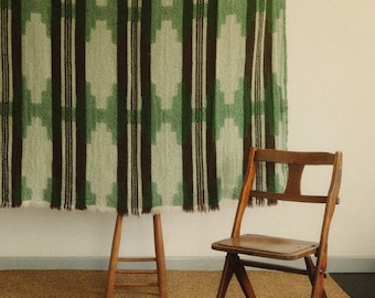 Vintage Tweedmill Wool Throw Made in Britain Green Cream Plaid With Rust Etsy