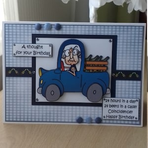 Carte d'anniversaire humoristique drôle hommes homme lui père aîné mari frère beau-frère grand-père oncle ami partenaire - Gus a une pensée
