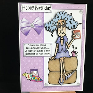 Carte d'anniversaire drôle humour femme femme ses dames plus âgée maman femme soeur belle-soeur grand-mère tante tante amie - Stella va au bingo
