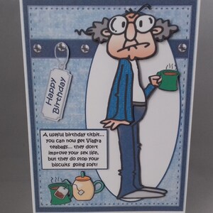 Drôle de carte d'anniversaire humour hommes mâle lui plus vieux papa mari frère beau-frère grand-père oncle ami partenaire - sachets de thé Gus et Viagra