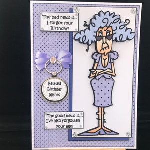 Carte d'anniversaire humoristique amusante pour femme, femme, maman, mère, soeur, belle-soeur, grand-mère, tante, amie - Stella souhaite un anniversaire tardif