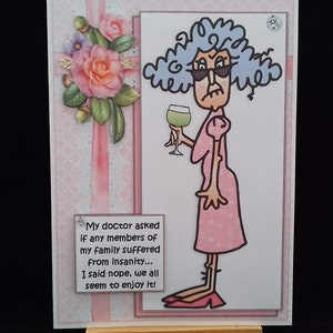 Carte d'anniversaire drôle avec humour femme, femme, femme, femme, soeur, belle-soeur, grand-mère, tante, amie - Stella et la famille