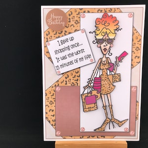 Carte d'anniversaire drôle humour femme femme dames elle - maman épouse soeur belle-soeur fille tante nièce - - JJ a arrêté ses achats