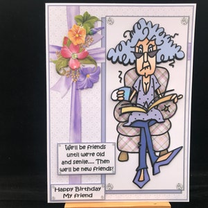 Funny humour birthday card women female ladies her older friend - 3D - Stella says happy birthday friend