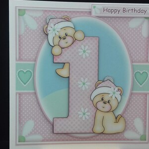 cartão de aniversário menina de 1 ano - primeiro cartão de aniversário menina - primeiro aniversário da menina - filha neta bisneta sobrinha
