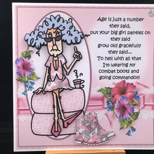 Carte d'anniversaire humoristique amusante pour femme, femme, sa mère aînée, mère, femme, soeur, belle-soeur, grand-mère, tante, amie - Stella va commando