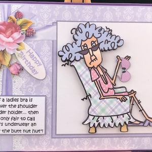 Carte d'anniversaire drôle humour femme femme femme sa mère aînée épouse soeur belle-soeur grand-mère tante amie - Stella parle de sous-vêtements