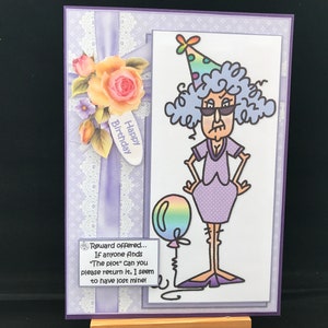 Carte d'anniversaire drôle femme femme plus âgée femme soeur belle-soeur grand-mère tante tante amie voisine - Stella a perdu l'intrigue