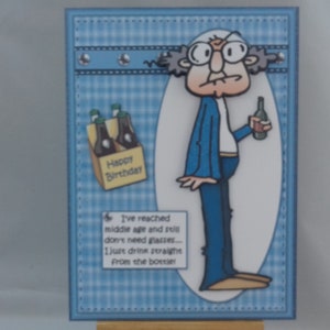 Carte d'anniversaire humoristique drôle hommes homme lui père aîné mari frère beau-frère grand-père oncle ami partenaire - Gus dans la cinquantaine