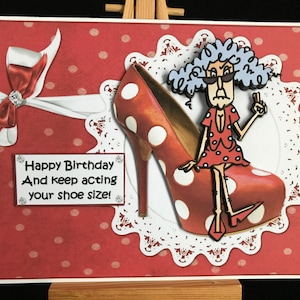 Carte d'anniversaire drôle humour femme dames plus âgées maman épouse soeur belle-soeur grand-mère tante amie - Stella dit de faire votre pointure