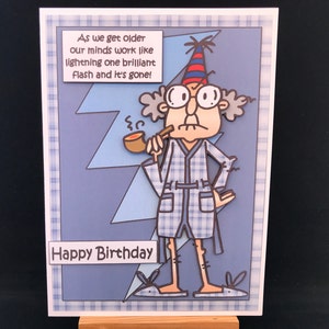 Carte d'anniversaire humoristique drôle hommes homme lui père aîné mari frère beau-frère grand-père oncle ami partenaire - l'esprit de Gus est comme l'éclair