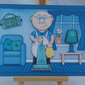 Tarjeta de cumpleaños divertida y humorística para hombres, hombres, papá, esposo, hermano, abuelo, tío y amigo - Tarjeta del Día del Padre - Bert, la Diosa Doméstica