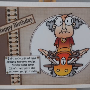 Carte d'anniversaire humoristique drôle hommes homme lui père aîné mari frère beau-frère grand-père oncle ami partenaire - Gus est allé à la salle de sport