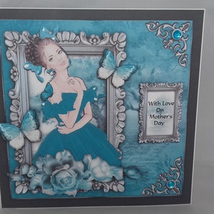Carte d'anniversaire femme femme femme fille belle-soeur nièce tante amie partenaire - femme élégante, florale - carte de fête des mères