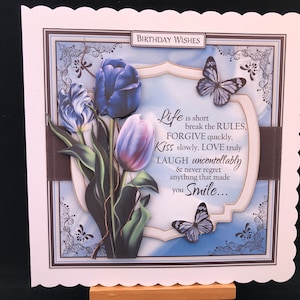 Carte d'anniversaire femme femme femme fille belle-soeur belle-soeur nièce tante grand-mère amie partenaire - tulipes, vers