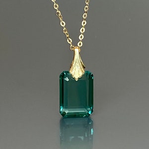 14K Gold Paraiba Tourmaline Pendant Necklace, Blue Tourmaline Necklace, Tourmaline Jewelry Gift For Her