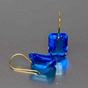 14K Gold Swiss Blue Topaz Earrings, Topaz Jewellry, Statement Earrings, Swiss Blue Topaz Jewelry Gift For Her, Mothers Day Gift.