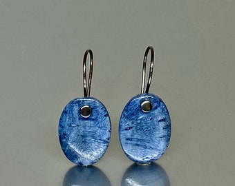 Blue Coral Earrings, Coral Drop Earrings, Coral Jewelry, Blue Stone Earring, Blue Earring, Blue gemstone earrings Gift For Her.