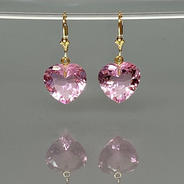 Pink Stone Earrings Etsy
