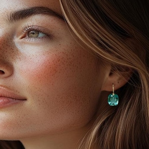 14K/18K Gold Paraiba Tourmaline Drop  Earrings (26 ct), Blue Tourmaline  Earrings, Tourmaline Jewelry Gift For Her, Valentine&#39;s Day Gifts