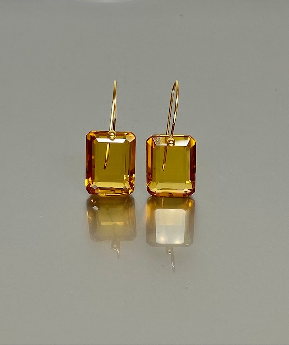 14K/18K Gold Citrine Earrings , Citrine Jewelry, November Birthstone, Classic Earring, Yellow Earrings, Citrine Jewelry Gift For Her
