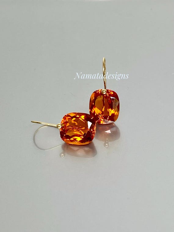 14K/18K Gold Madeira Citrine Dangle Earrings, November Birthstone, Brown Citrine Earrings,Madeira Citrine Jewelry Gift For Her