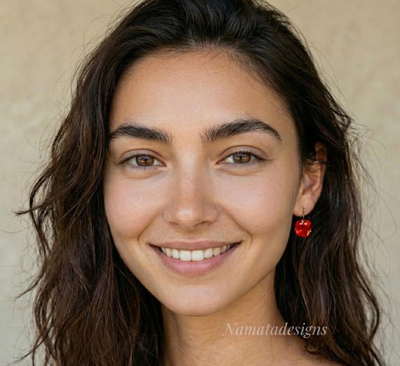 Mexican Fire Opal Dangle Earrings • 14K / 18K Gold • Red Orange Fire Opal Jewelry • October Birthstone Earrings • Gift for Her