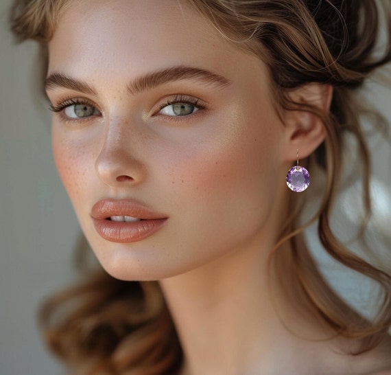 14K Gold Oval Kunzite Drop Earrings, Oval Earrings, Statement Earrings, October Birthstone, Minimalist Earrings, Gift For Her.