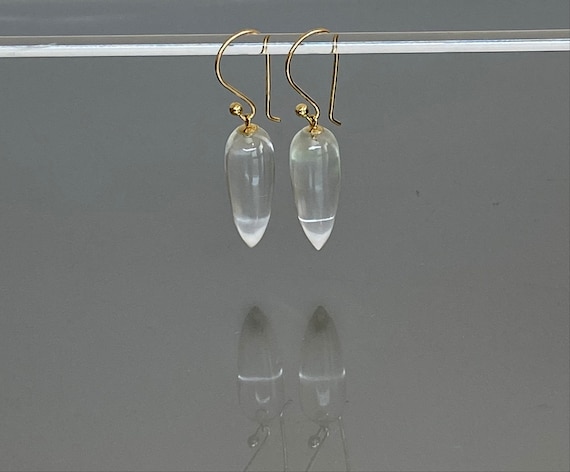 Rock Crystal Teardrop Earrings: Clear Dangle Earrings, Minimalist  Jewelry
