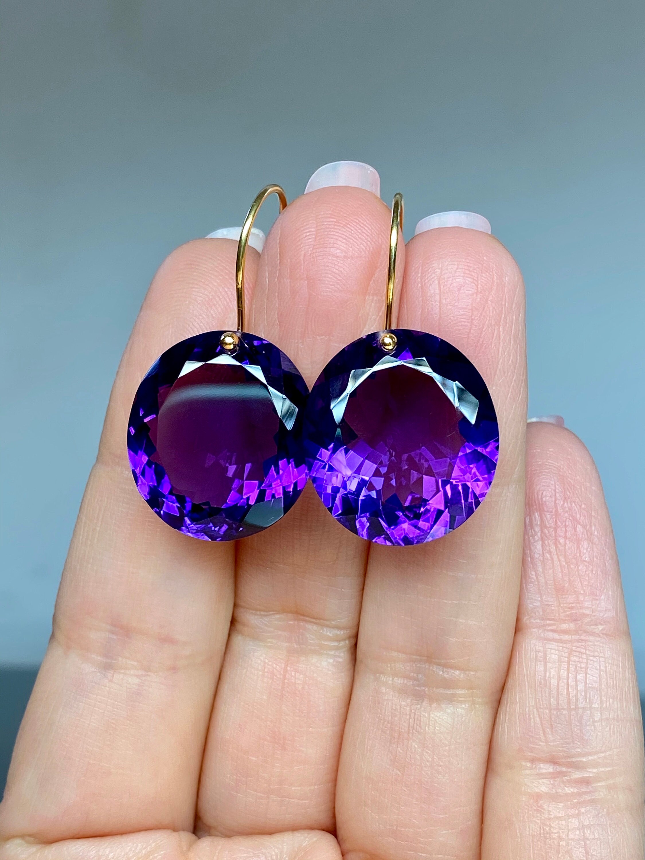 amethyst statement earrings