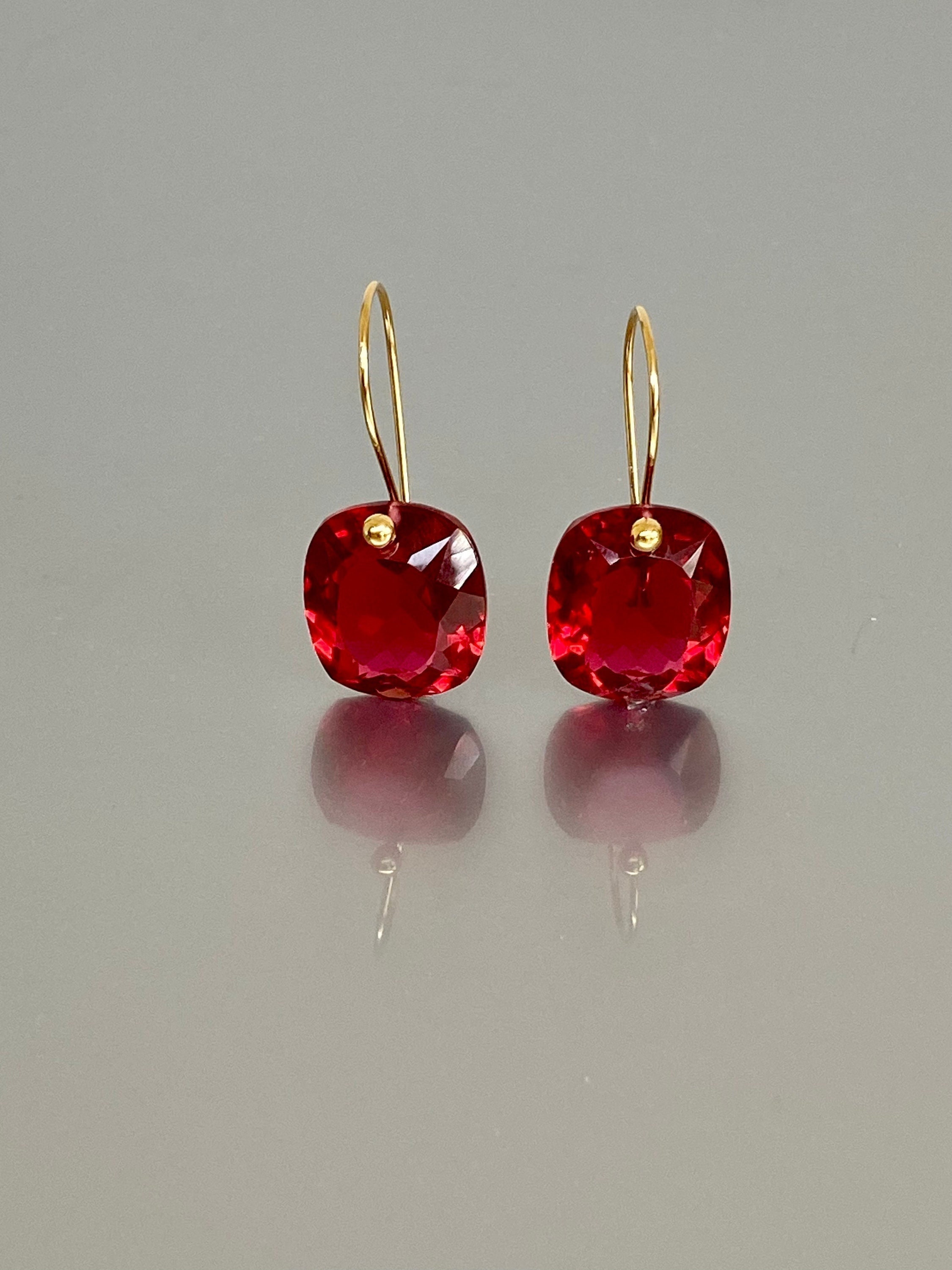 Discover 242+ ruby drop earrings gold latest