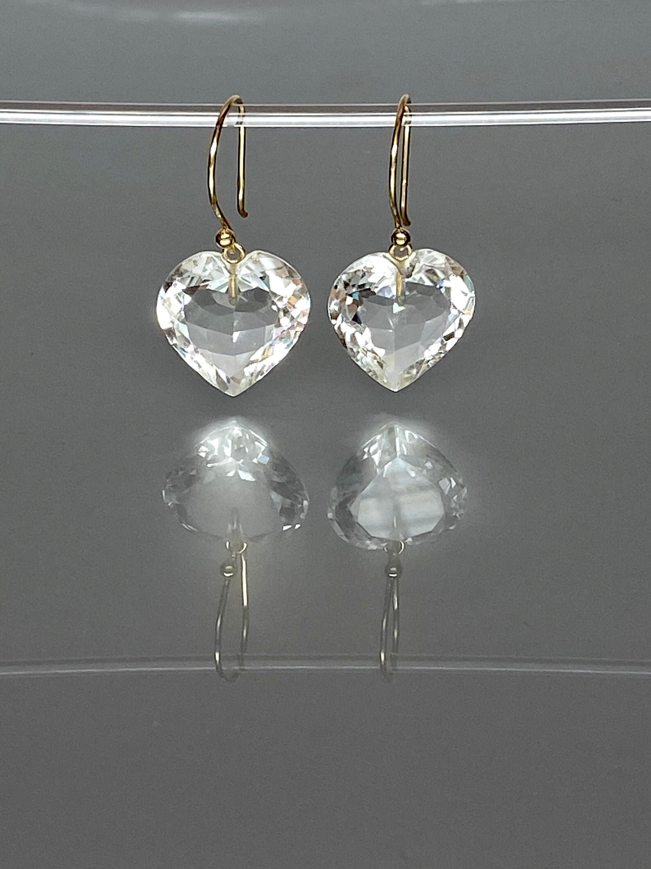 Clear on sale heart earrings