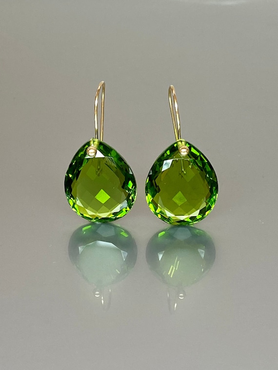 Peridot teardrop hotsell earrings
