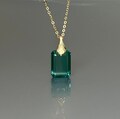 14K Gold-Filled Paraiba Tourmaline Pendant Necklace: Emerald Cut Blue Necklace product logo
