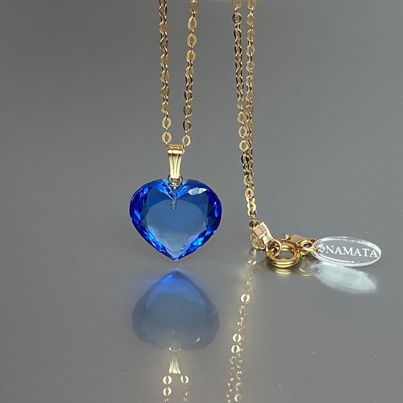 14K Gold Tanzanite  Heart Necklace, Small Heart Pendant Necklace, Christmas Gift, Tanzanite Jewelry Gift For Her,  Holiday Gifts