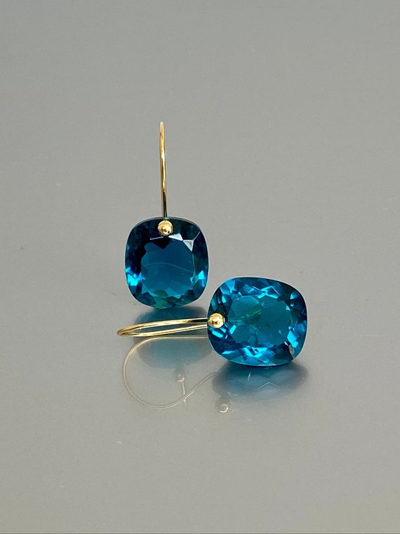 Blue tourmaline earrings sale