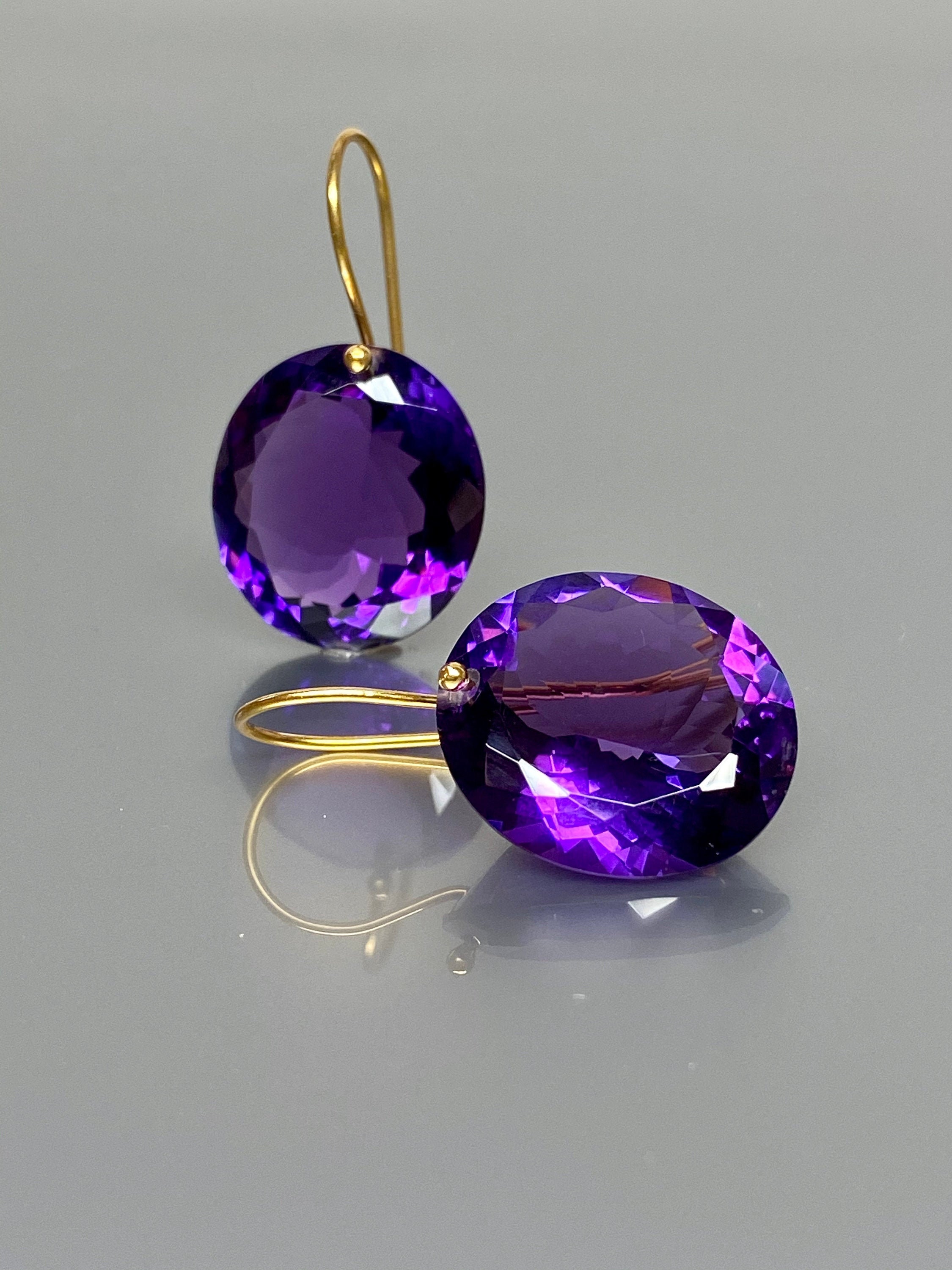 amethyst statement earrings