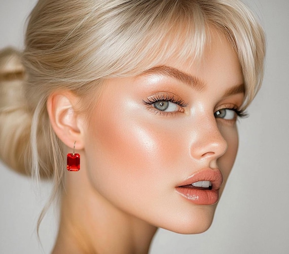 14K Fire Opal Drop Earrings (33 ct), Red- Orange Opal Drop Earrings, Mexican Opal Earrings, October Birthstone, Opal  Jewelry Gift For Her.