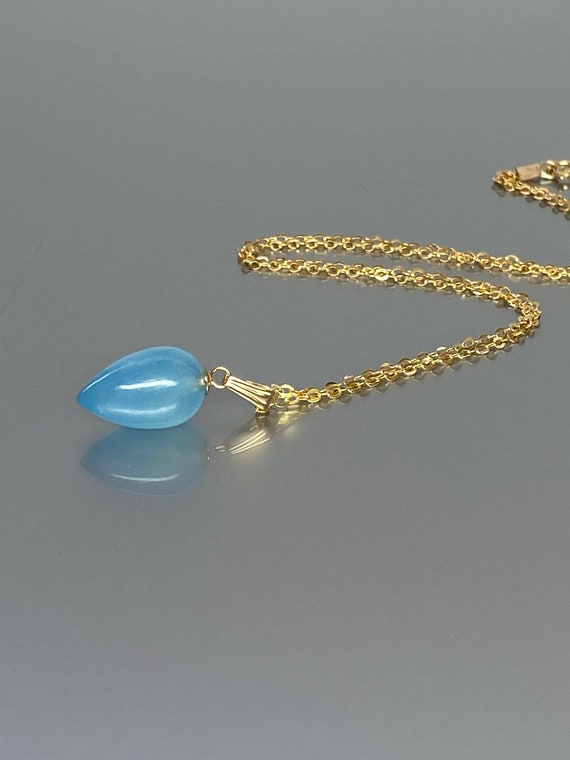 14K  Gold  Natural Aquamarine Pendant Necklace, March Birthstone, Aquamarine Crystal,  Aquamarine Jewelry Gift For Her, Mothers Day Gift