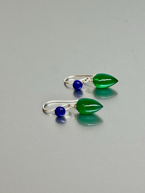 Natural Rhodolite Garnet And Emerald Green Onyx Earrings, Long  Gemstone Earrings, Rhodolite Garnet Earrings Gift For Her,  Mothers Day Gift