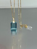 14K Gold Aquamarine Necklace: Emerald Cut Pendant, March Birthstone, Aquamarine Jewelry Gift. product logo