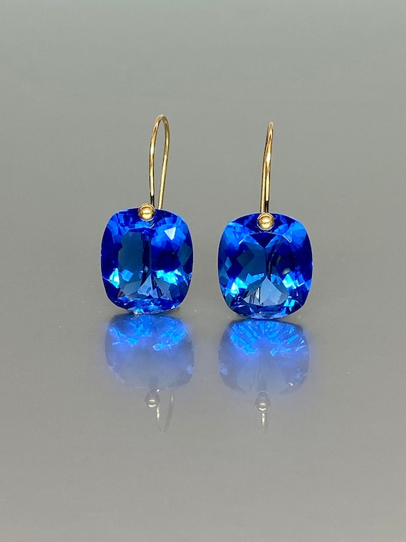 Tanzanite Earrings (24 cts), Tanzanite Drop Earrings Gift For Her, December Birthstone Earrings, Tanzanite Jewlery Gift For Her.