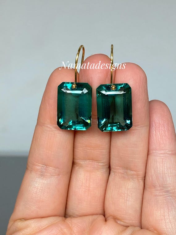 14K/18K  Gold Paraiba Tourmaline Drop  Earrings (30cts), Blue Tourmaline  Drop Earrings, Tourmaline Jewelry Gift For Her, Mother's Day Gift