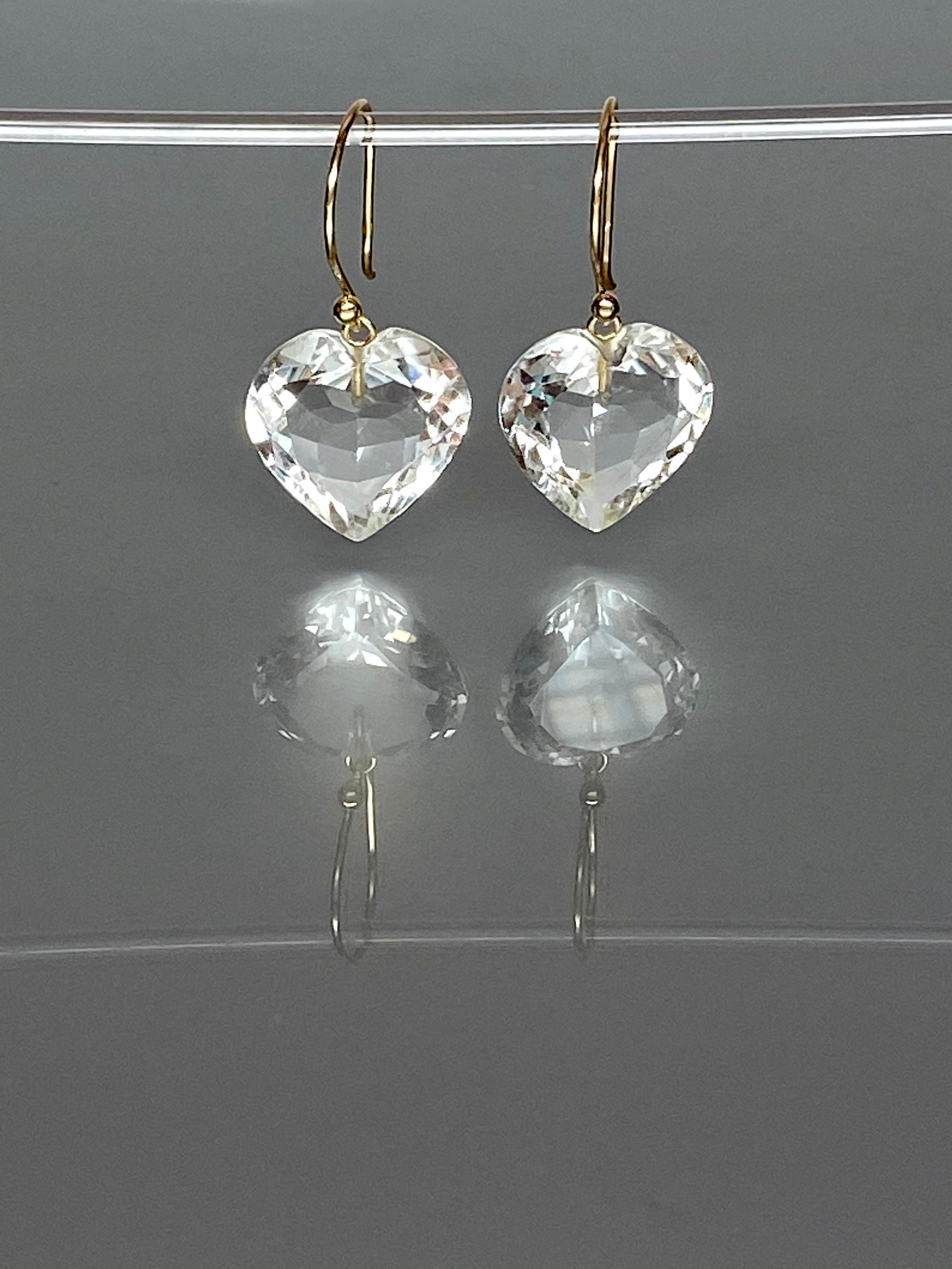Una stud earrings, Heart, Medium, White, Rhodium plated | Swarovski