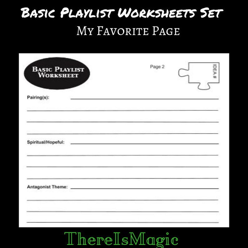Basic Playlist Printable Worksheet A4 8.5x11 Writer - Etsy