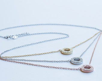 Pretty Multi-strand Layered Circle Necklace - Sterling Silver