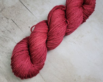 Hand Dyed Yarn in 'Cranberry' Colorway: Available in Sock, Sport, DK, Worsted, and Bulky Weights