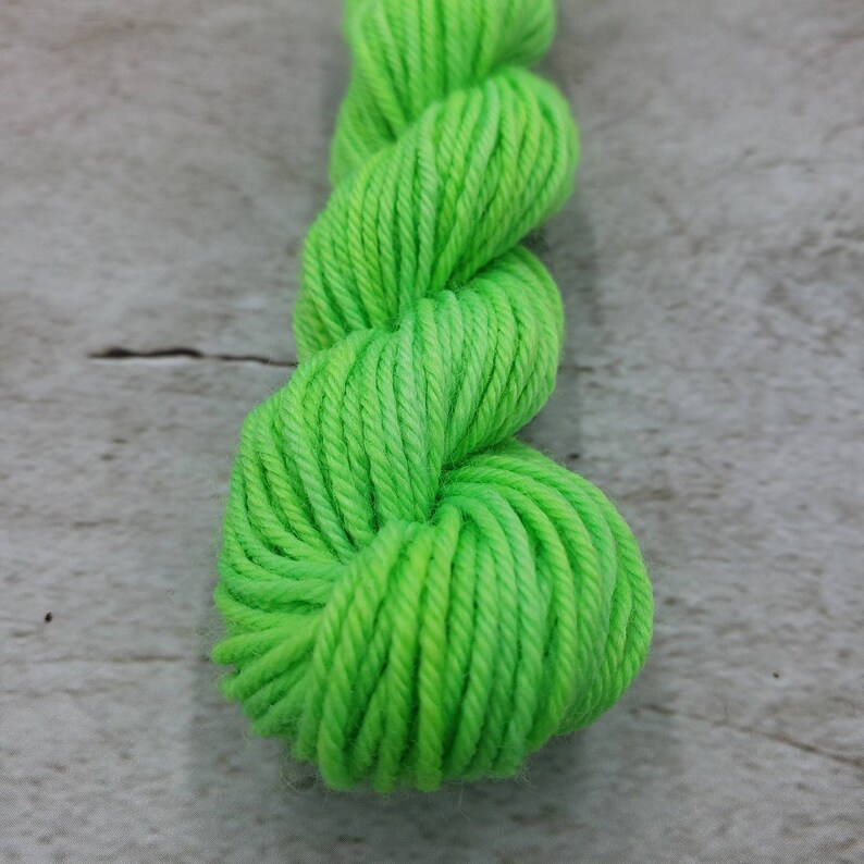 Hand Dyed Yarn in Neon Green Etsy