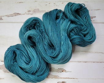 Hand Dyed Tonal Yarn in "Moon Blue" Colorway: Available in Sock, Sport, DK, Worsted, and Bulky Yarn Weights