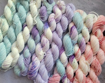 Hand Dyed Yarn Set:  Succulents Mini Yarn Fade Set of 10 Coordinating Colors